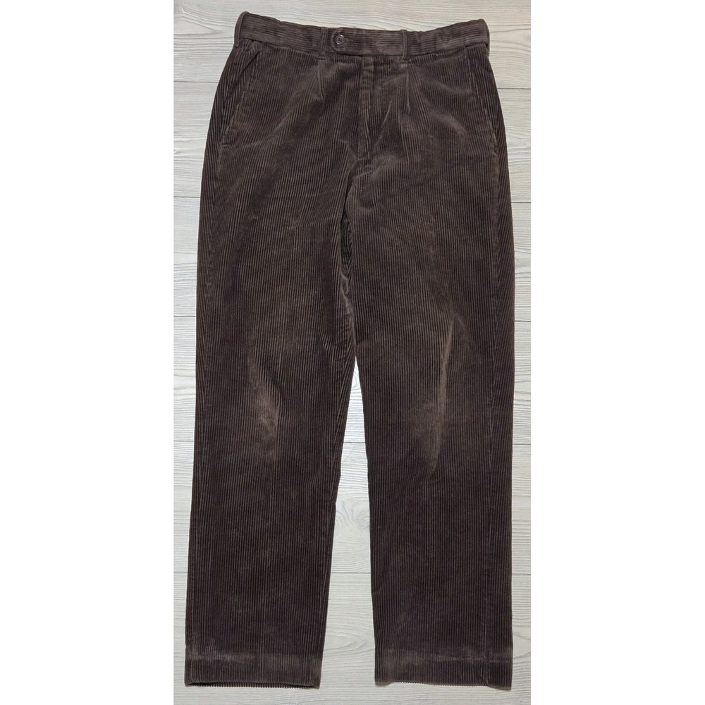 Peter Christian Brown Corduroy Pants 32x29 Pleated 90s Style Cotton Excellent